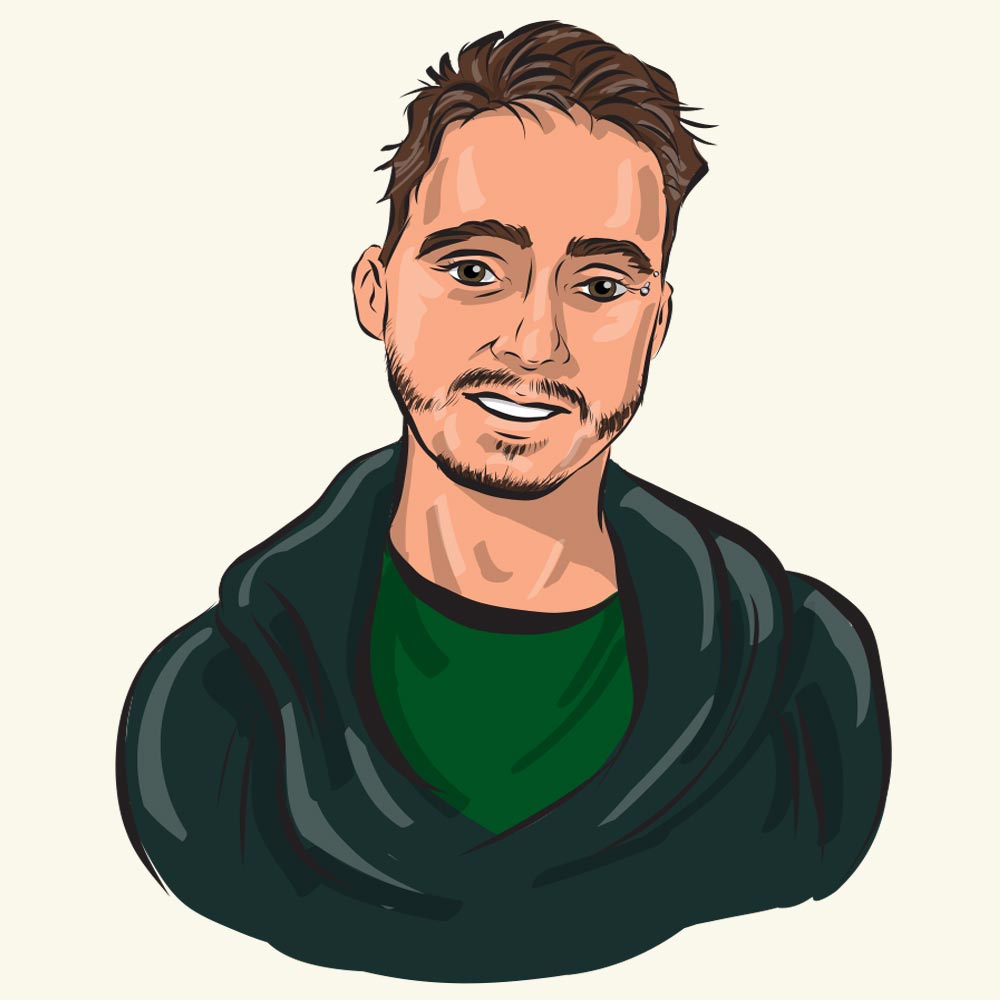 Comic book hero cartoon staff face