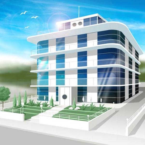 Artist impression of a new build hotel